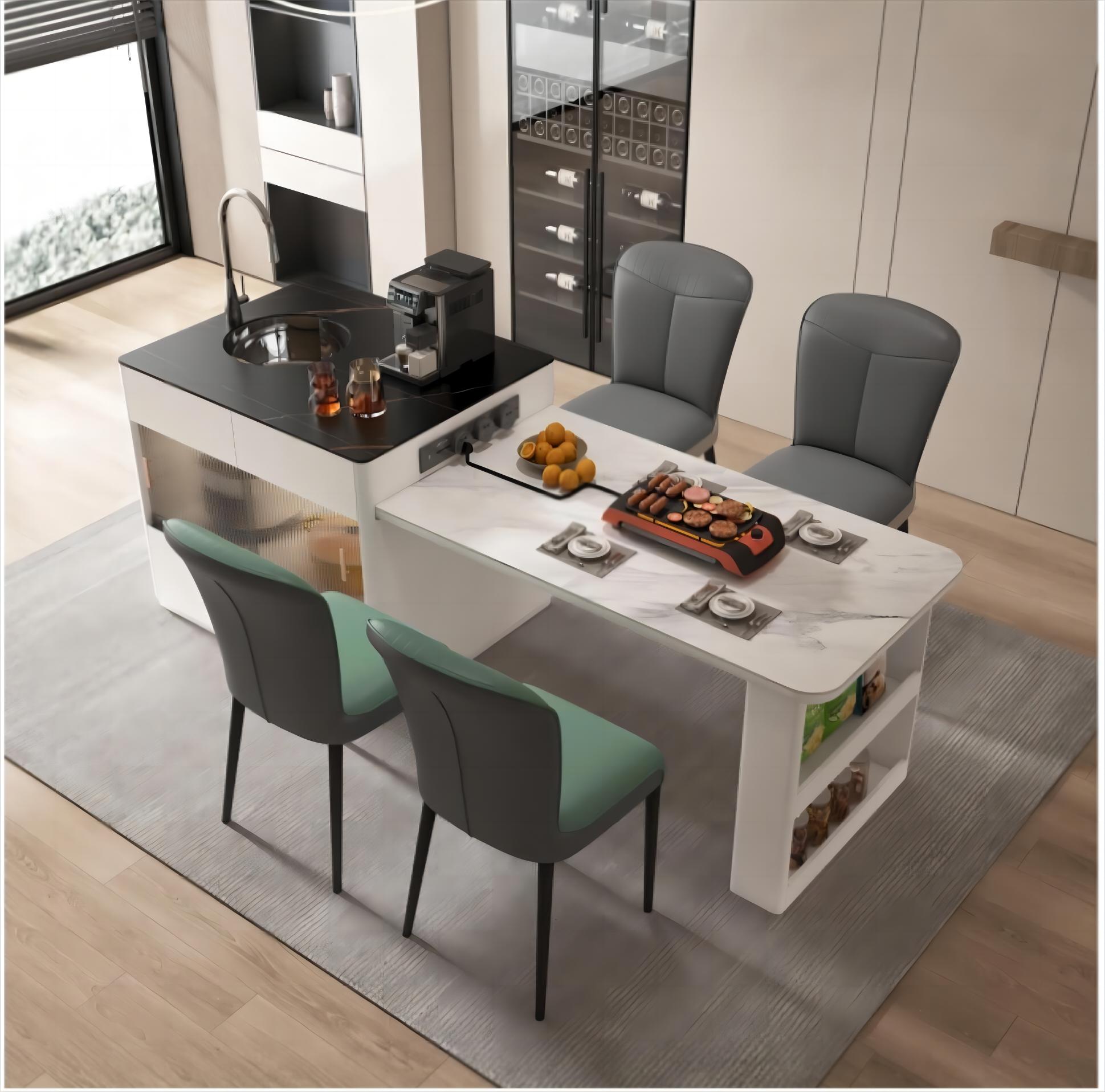Mueble integrado mesa guía extensible