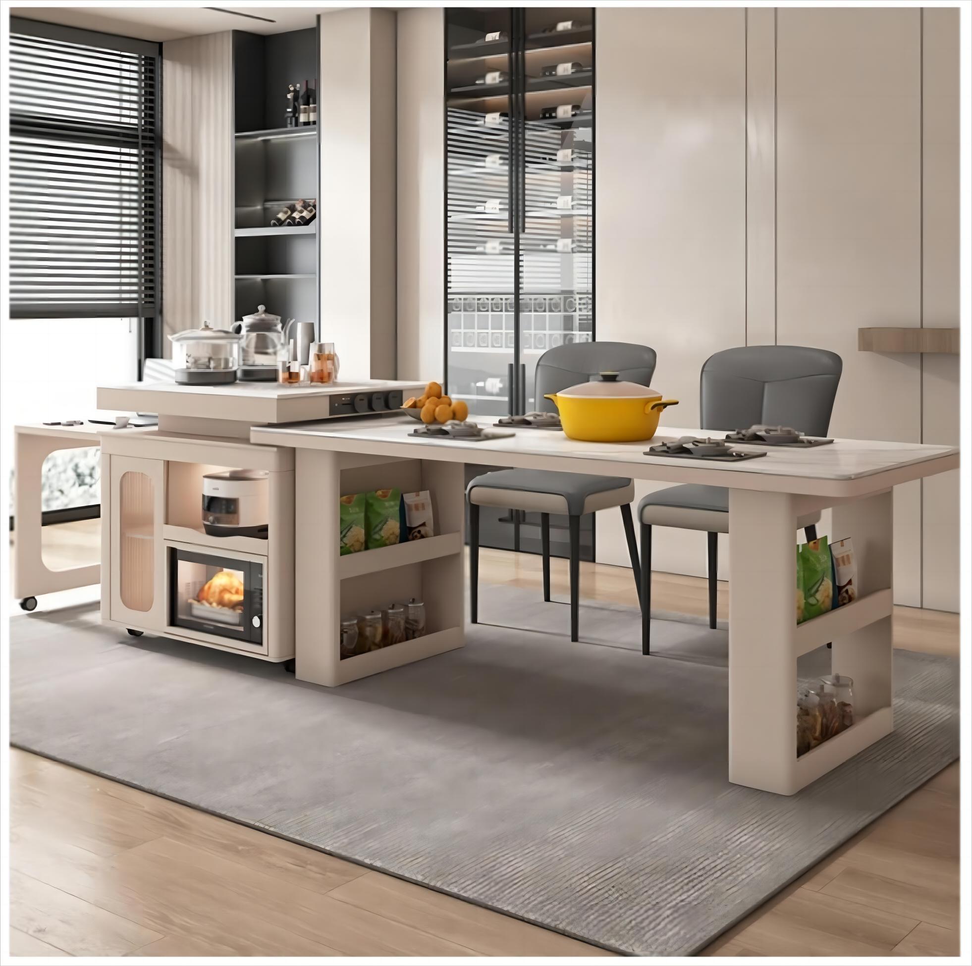 Mueble integrado mesa guía extensible